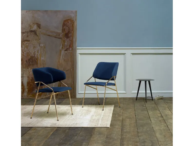 Sedia in tessuto con struttura in acciaio Line di Ambiance Italia