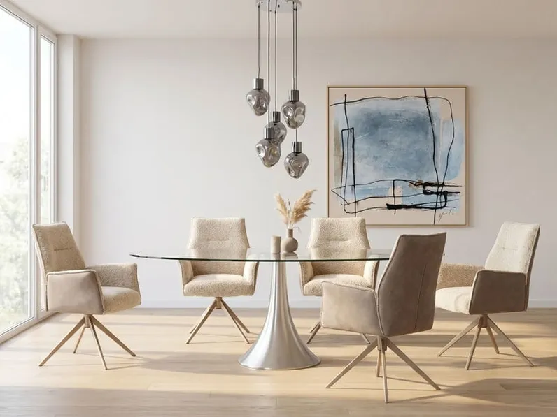 Sedia girevole in tessuto Liverpool di Kare Design