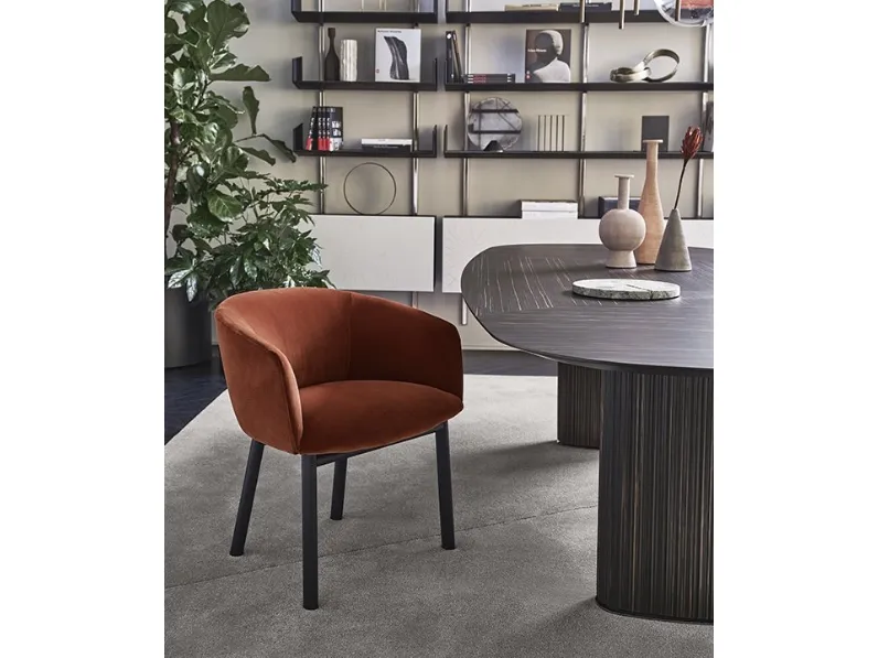 Sedia Livrette in tessuto imbottito di Gallotti&Radice