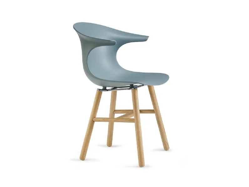 Sedia Loop Mono Retro con scocca in polipropilene e gambe in Rovere Naturale di Infiniti