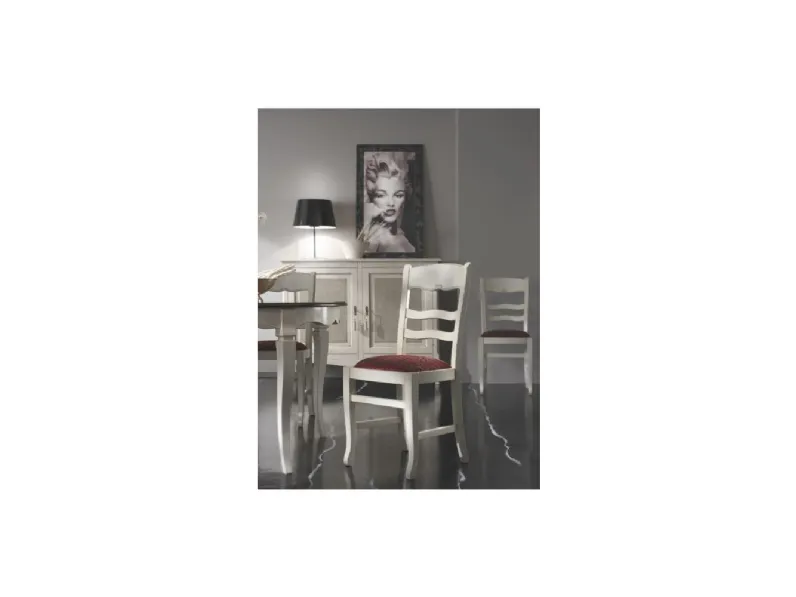 Sedia in legno con seduta imbottita Lusy di Fratelli Raffagnini