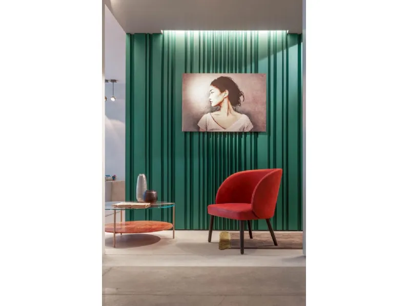 Sedia in pelle con gambe in legno LV 101 di Laura Meroni