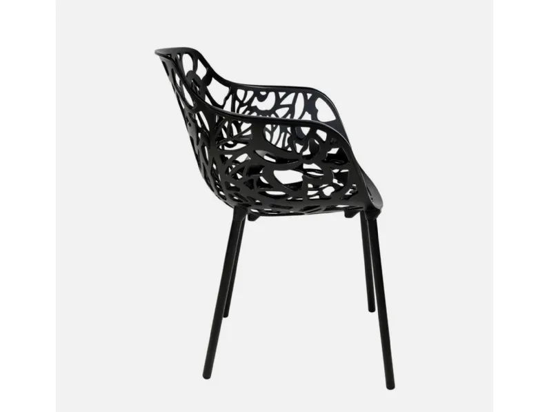 Sedia Magnolia in alluminio laccato nero di Sigerico