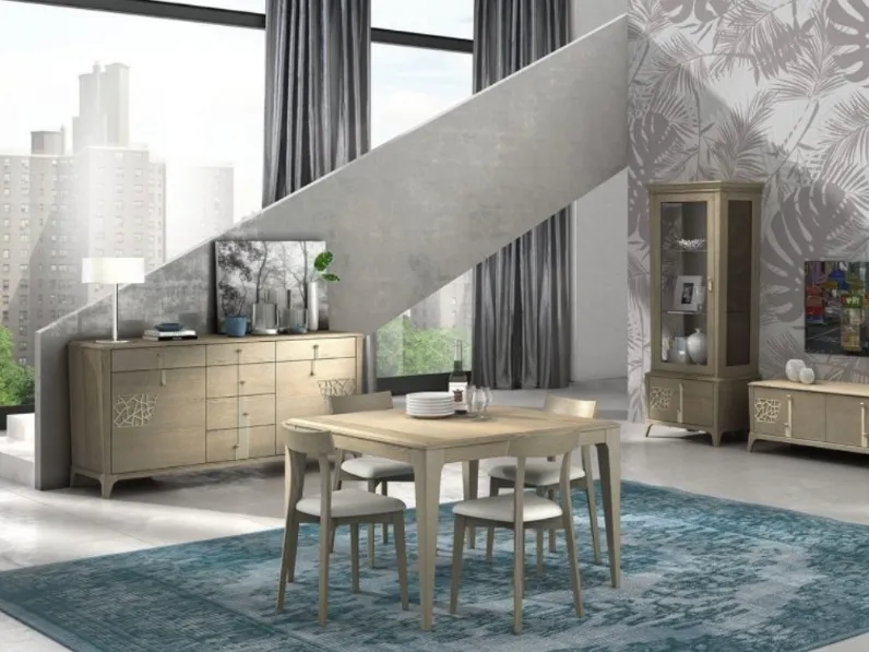 Sedia Manhattan art 6008 finitura Creta con seduta imbottita di Padovani Mobili