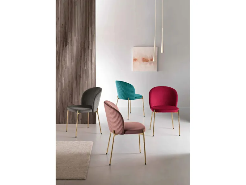 Sedia Megan in velluto imbottito di Capodarte