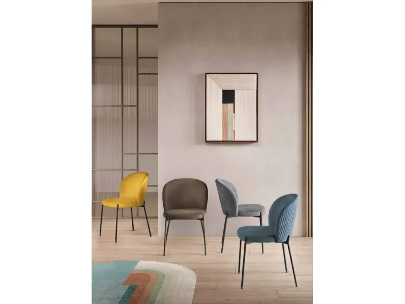 Sedia Meggie in tessuto imbottito di Capodarte