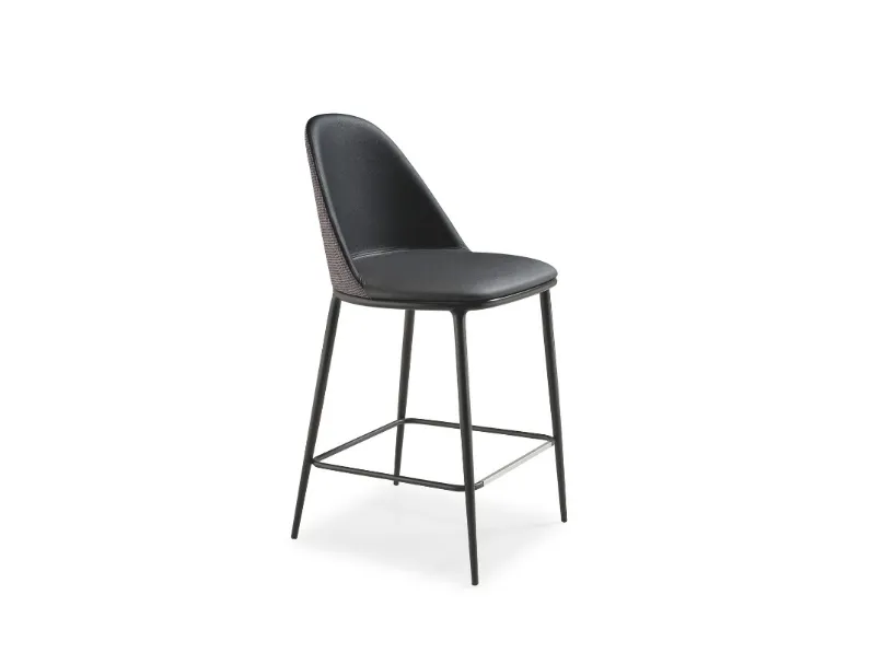 Sgabello in pelle Lea Deluxe di Midj
