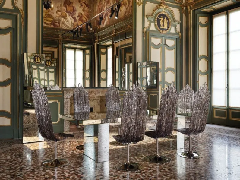 Sedia di design realizzata in policarbonato policromo Milano di Edra