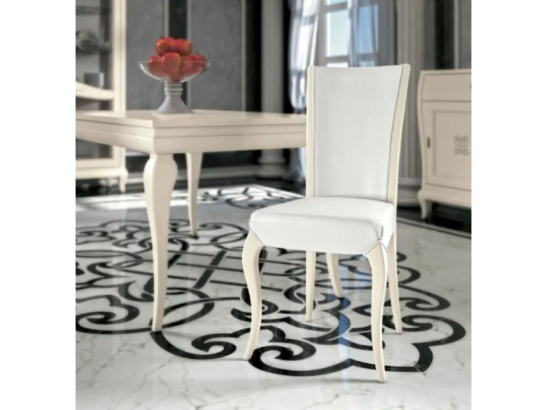 Sedia Mirò art 4302 con seduta e schienale imbottiti di Padovani Mobili