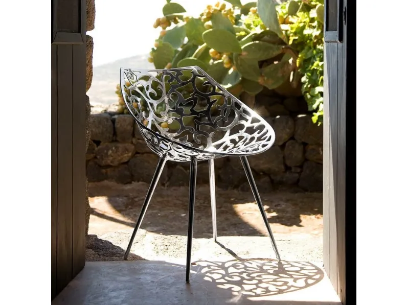 Sedia Miss Lacy in acciaio inox di Driade