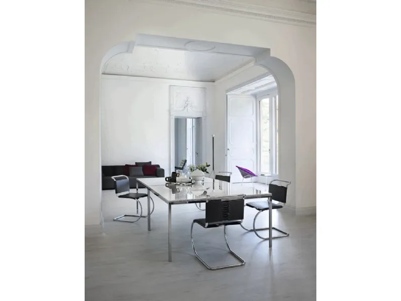 Sedia MR Side Chair in pelle di Knoll