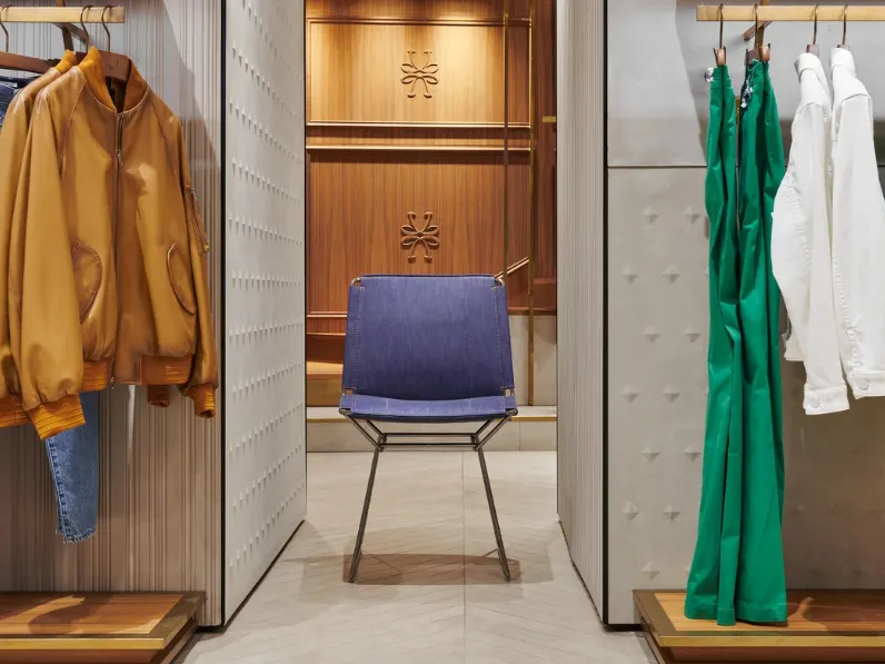 Sedia in tessuto Neil Denim Chair di MDF Italia