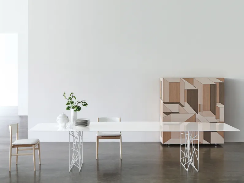 Sedia Neve in pelle imbottita di Porro