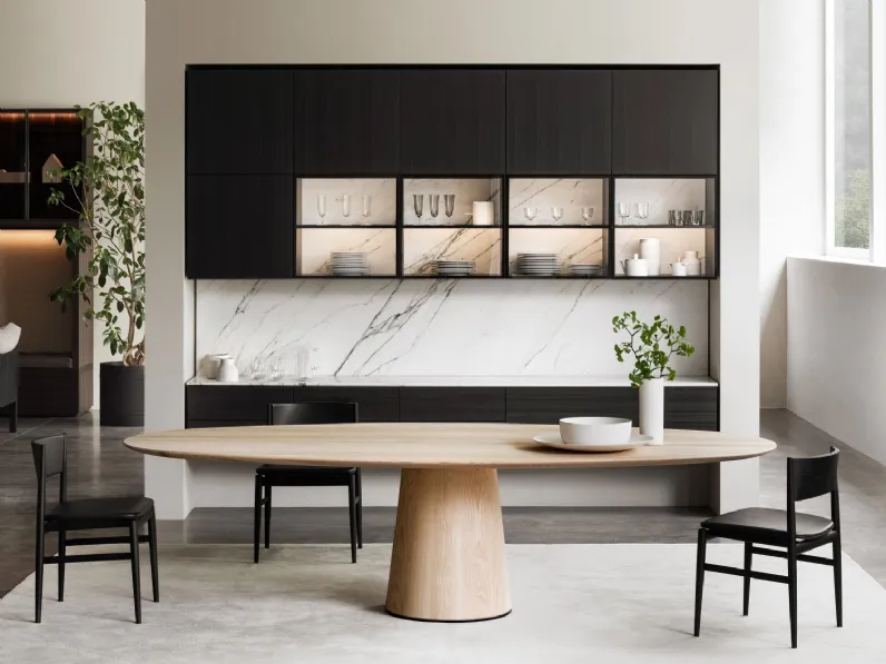 Sedia Neve in pelle imbottita di Porro