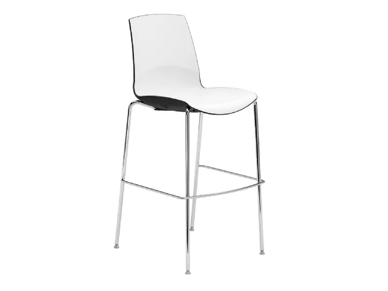 Sgabello Now 4 Legs Stool in polipropilene e acciaio cromato di Infiniti