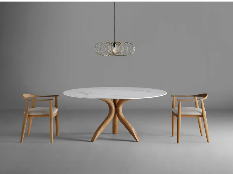 Sedia Odyssèe in legno con seduta in paglia di Colico