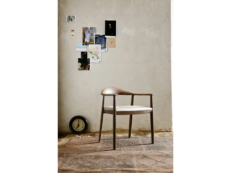 Sedia Odyssèe in legno con seduta imbottita di Colico