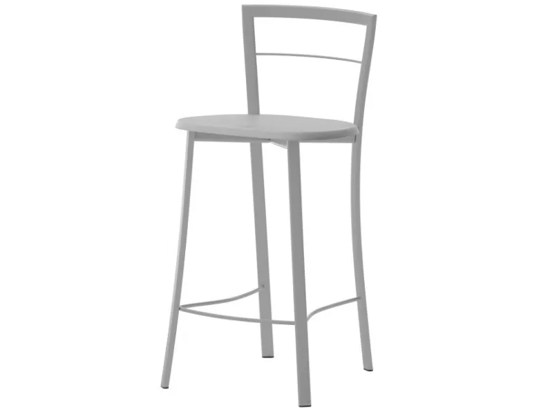 Sgabello Olivia in metallo con seduta in legno di Veneta Cucine