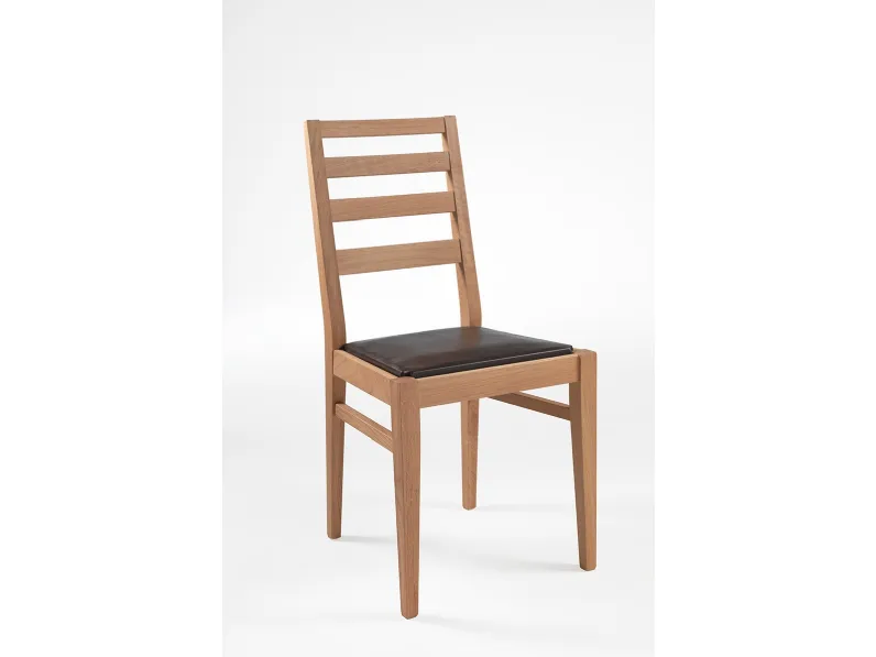 Sedia Ondina in legno con seduta imbottita di Pizzolato