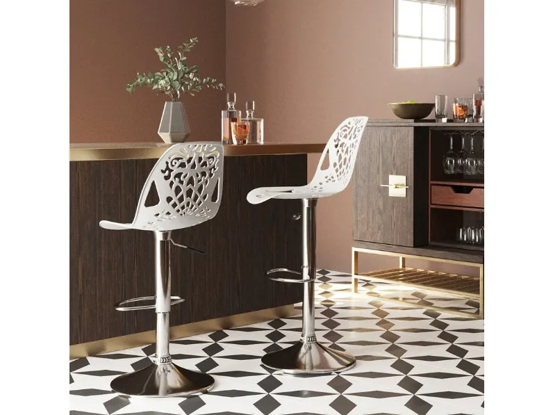 Sgabello Ornament in plastica e acciaio di Kare Design