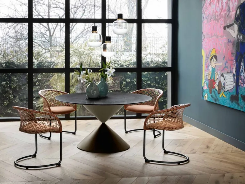 Sedia P47 in cuoio di Midj