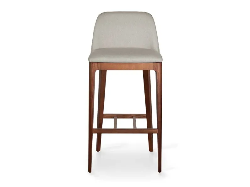 Sgabello in tessuto imbottito con struttura in legno Becky Stool di Pacini e Cappellini
