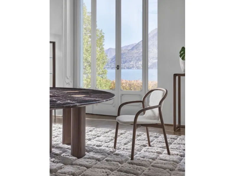 Sedia Petra in tessuto e legno di Porada