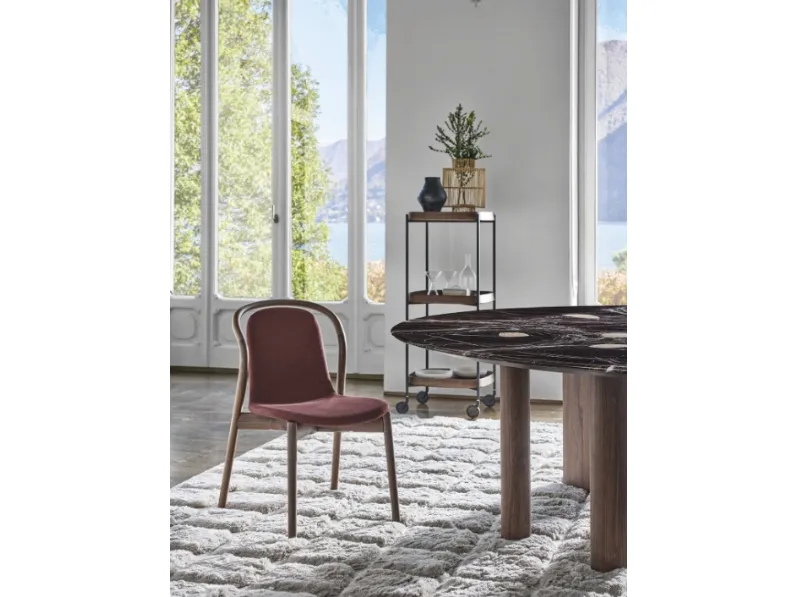 Sedia Petra in tessuto e legno di Porada