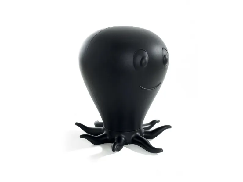 Sgabello di design Poli-Pino in policarbonato nero opaco di La Seggiola