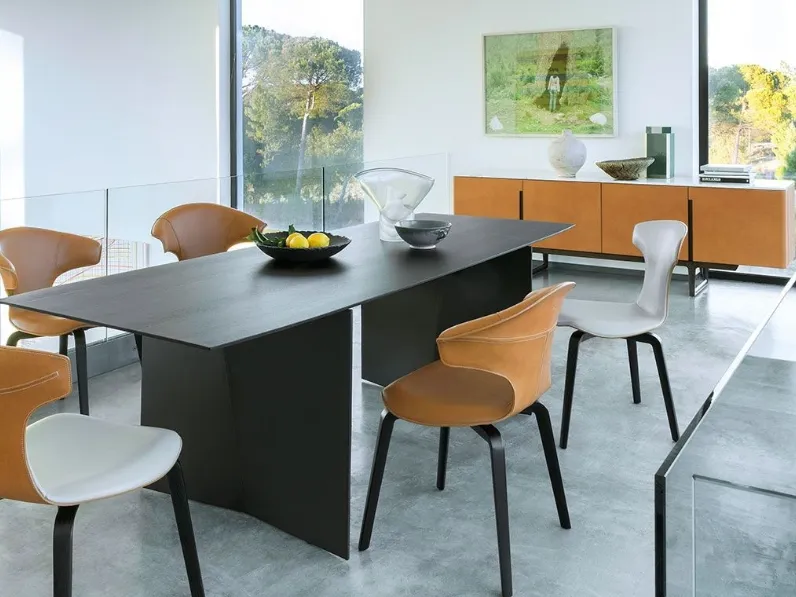 Sedia Montera in pelle di Poltrona Frau