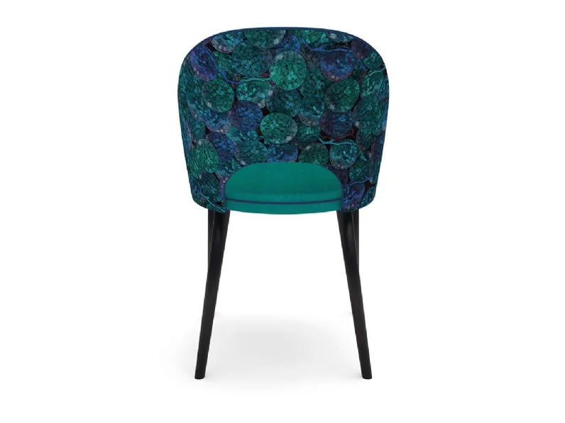 Sedia con schienale in tessuto stampato Poppy di Migliorino