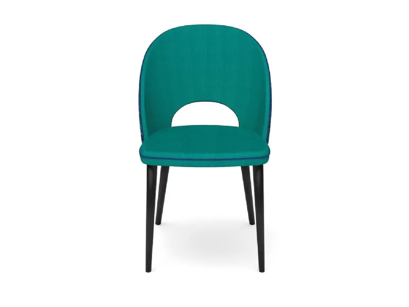 Sedia con seduta in tessuto in tinta unita Poppy di Migliorino