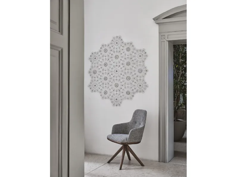 Sedia girevole in tessuto Connie di Porada