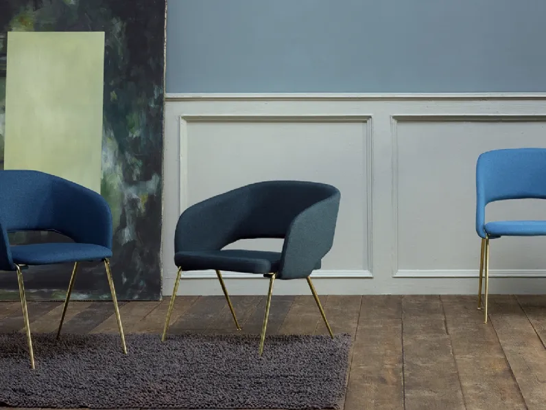 Sedia in tessuto con struttura in acciaio Rainbow di Ambiance Italia