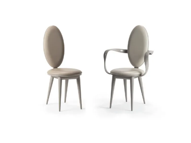 Sedia in tessuto e legno laccato lucido Bastide di Reflex