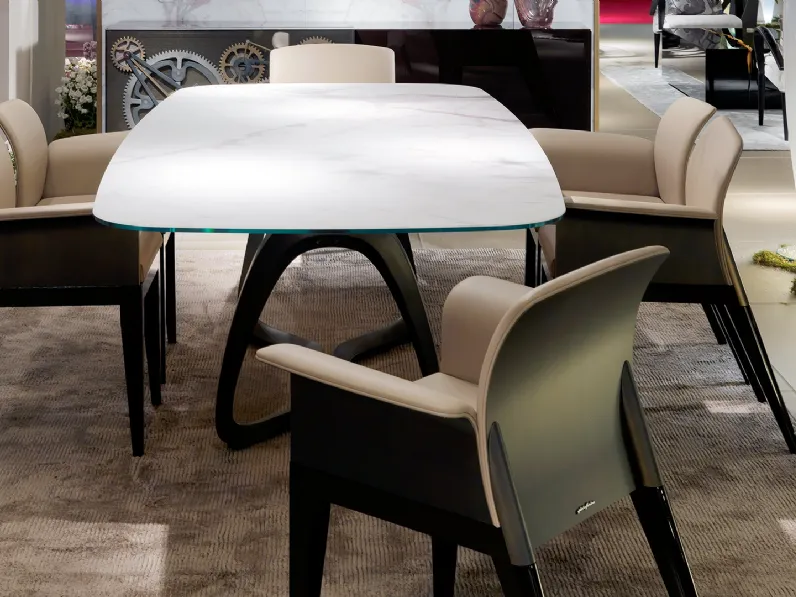 Sedia di design in pelle e legno Sit di Reflex