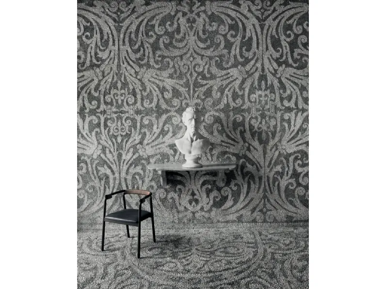 Sedia Rivulet con struttura in legno, schienale intrecciato in cuoio e seduta in pelle di Living Divani