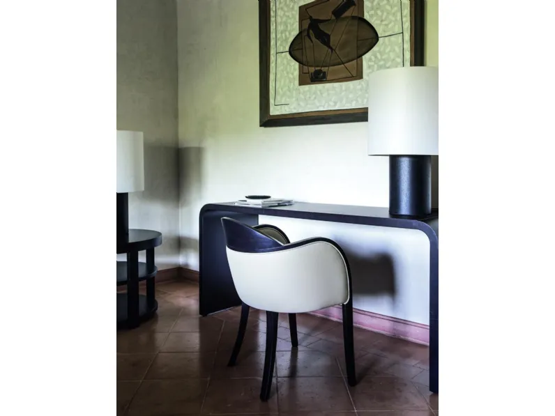 Sedia Roulette 1493 in pelle e legno di Bross Italia