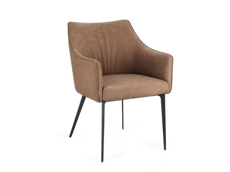 Sedia Russell in ecopelle Cappuccino di Bizzotto