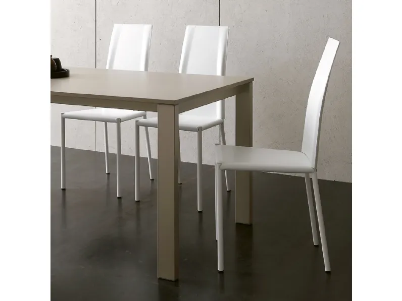 Sedia Penelope in cuoio e metallo di Ponti Terenghi