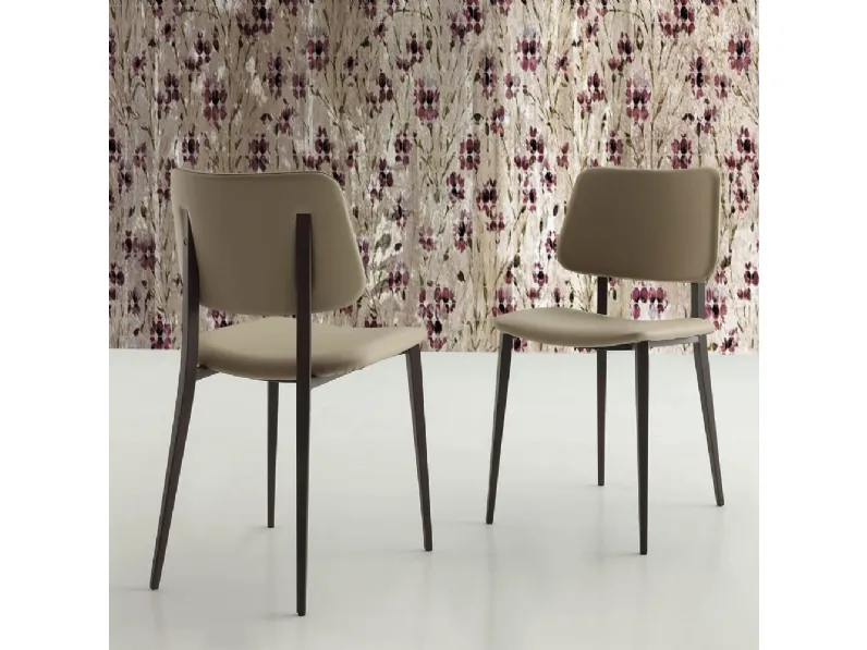 Sedia Sandy in cuoio rigenerato di Ponti Terenghi