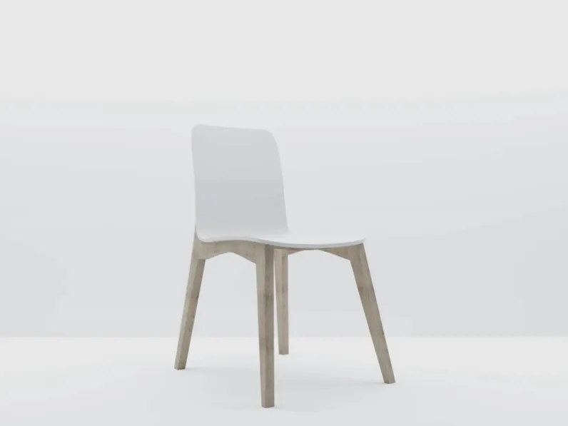 Sedia Atena in legno con seduta laccata di Fratelli Mirandola