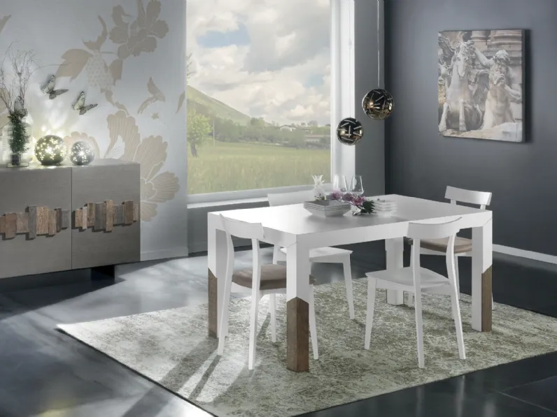 Sedia Spazio Contemporaneo E1071 in frassino laccato bianco di Euromobili