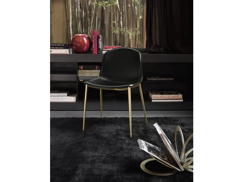 Sedia in pelle Seventy di Bontempi