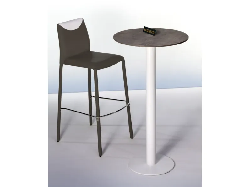 Sgabello in acciaio completamente rivestito in ecopelle Bijou SGF di Ambiance Italia