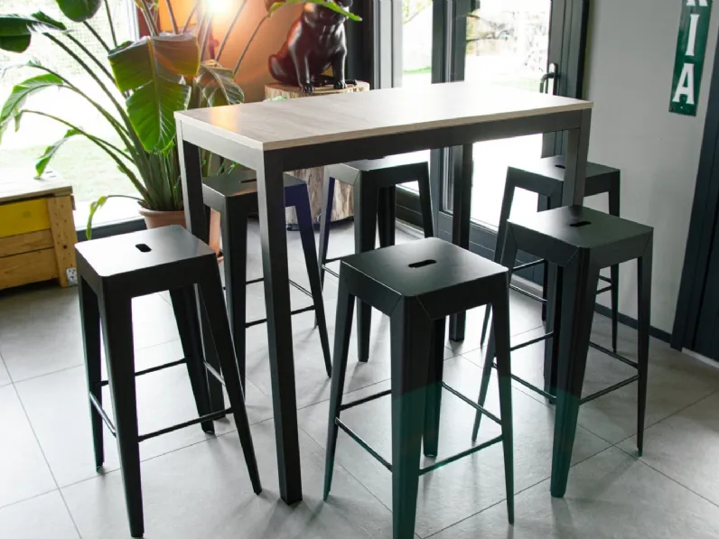 Sgabello Brunch SG in acciaio elettrozincato di Ambiance Italia