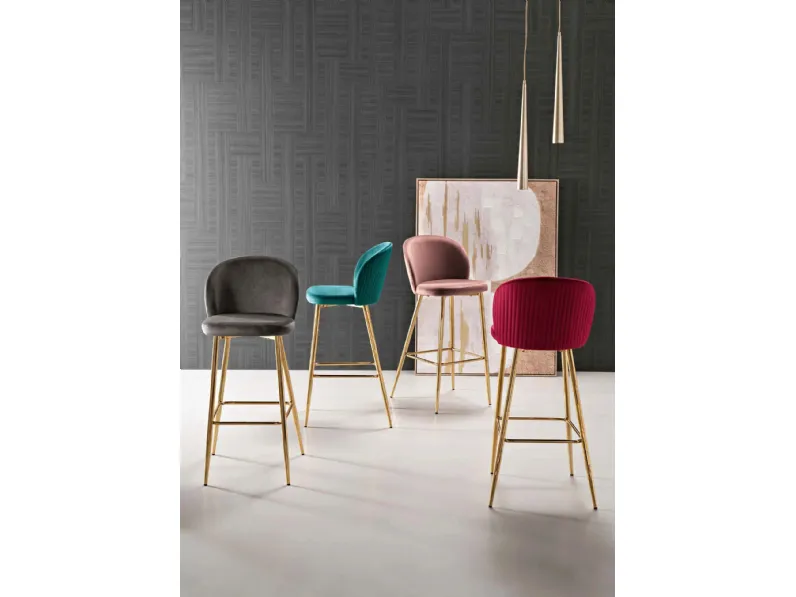 Sgabello Megan in velluto di Capodarte