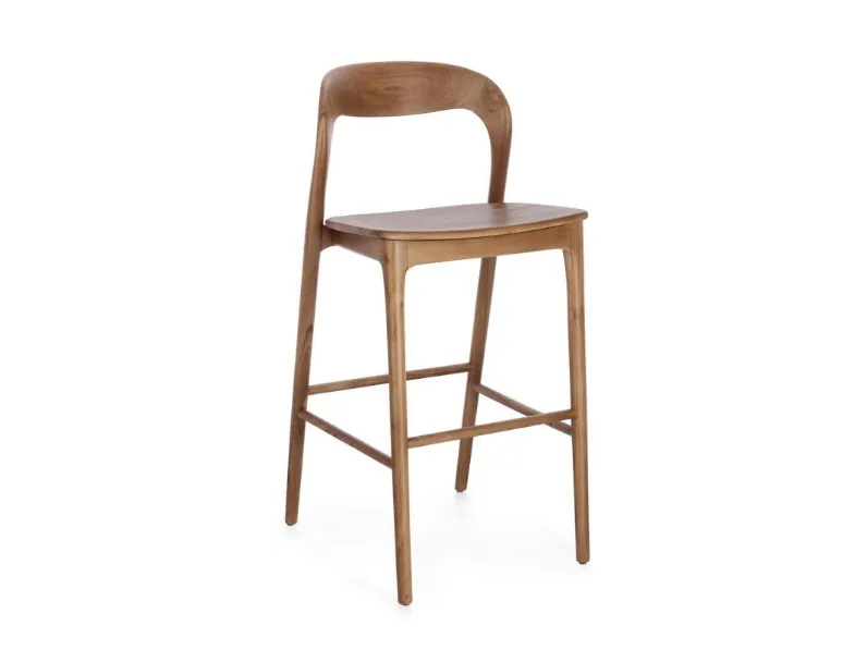Sgabello Miley in teak di Bizzotto