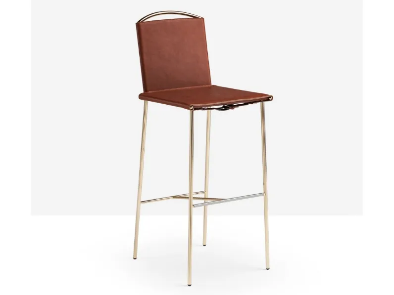 Sgabello Rem in cuoio di Midj