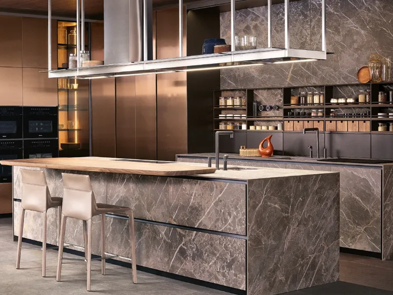 Sgabello completamente rivestito in cuoio Seattle di Poliform